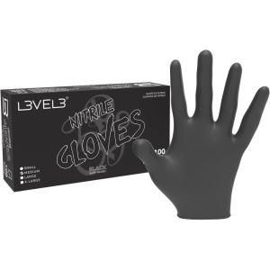 image:imageL3 Level 3 Nitrile Gloves  Professional Heavy Duty Disposable Gloves  Latex Free  Fits Snug  Box of 100Black