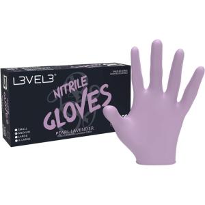 image:imageL3 Level 3 Nitrile Gloves  Professional Heavy Duty Disposable Gloves  Latex Free  Fits Snug  Box of 100Lavender