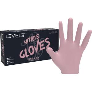 image:imageL3 Level 3 Nitrile Gloves  Professional Heavy Duty Disposable Gloves  Latex Free  Fits Snug  Box of 100Pink