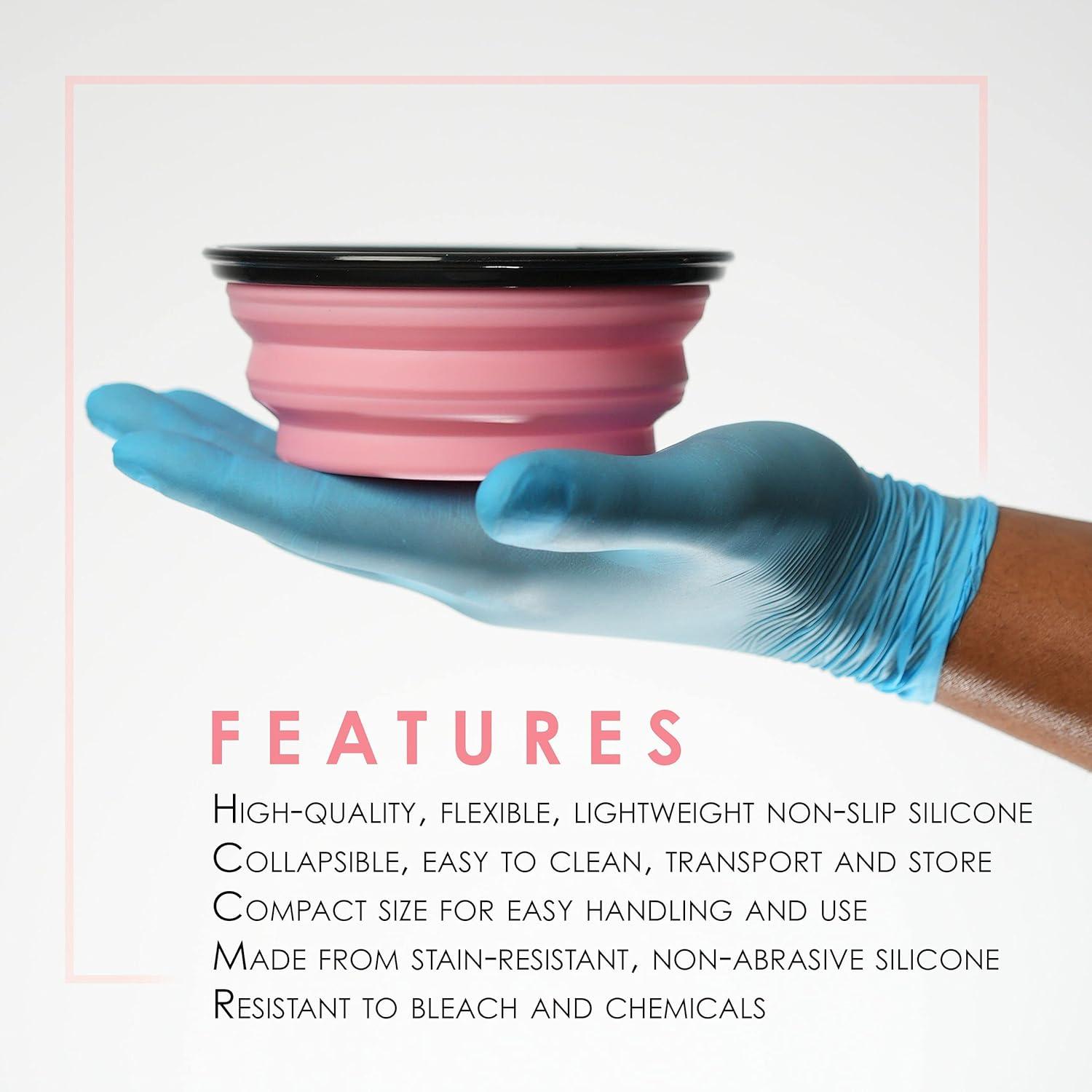 image:imageL3  Level 3 Collapsible Tint Bowl  Use for Mixing Dying and All Coloring Needs  Resistant to Bleach and Chemicals  Compact Size for Easy Use BlackPink