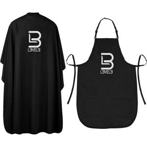 image:imageL3 Cape amp Apron Kit  Universal Size  Comfortable with Adjustable Neck Closure  for Barbers and Hair Stylist  Universal Size Fits Men and Women