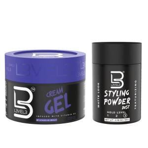 image:imageL3 Level 3 Cream Gel  Provides Volume and Medium Hold  With Vitamins to Nourish and Protect Hair Level Three Mens Hair Styling Cream Sample Powder Included LargeSmall Cream Gel with Powder