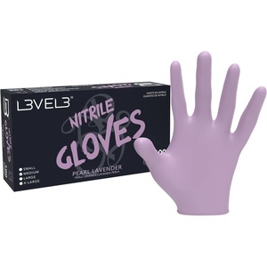 image:imageL3 Level 3 Nitrile Gloves  Professional Heavy Duty Disposable Gloves  Latex Free  Fits Snug  Box of 100Purple